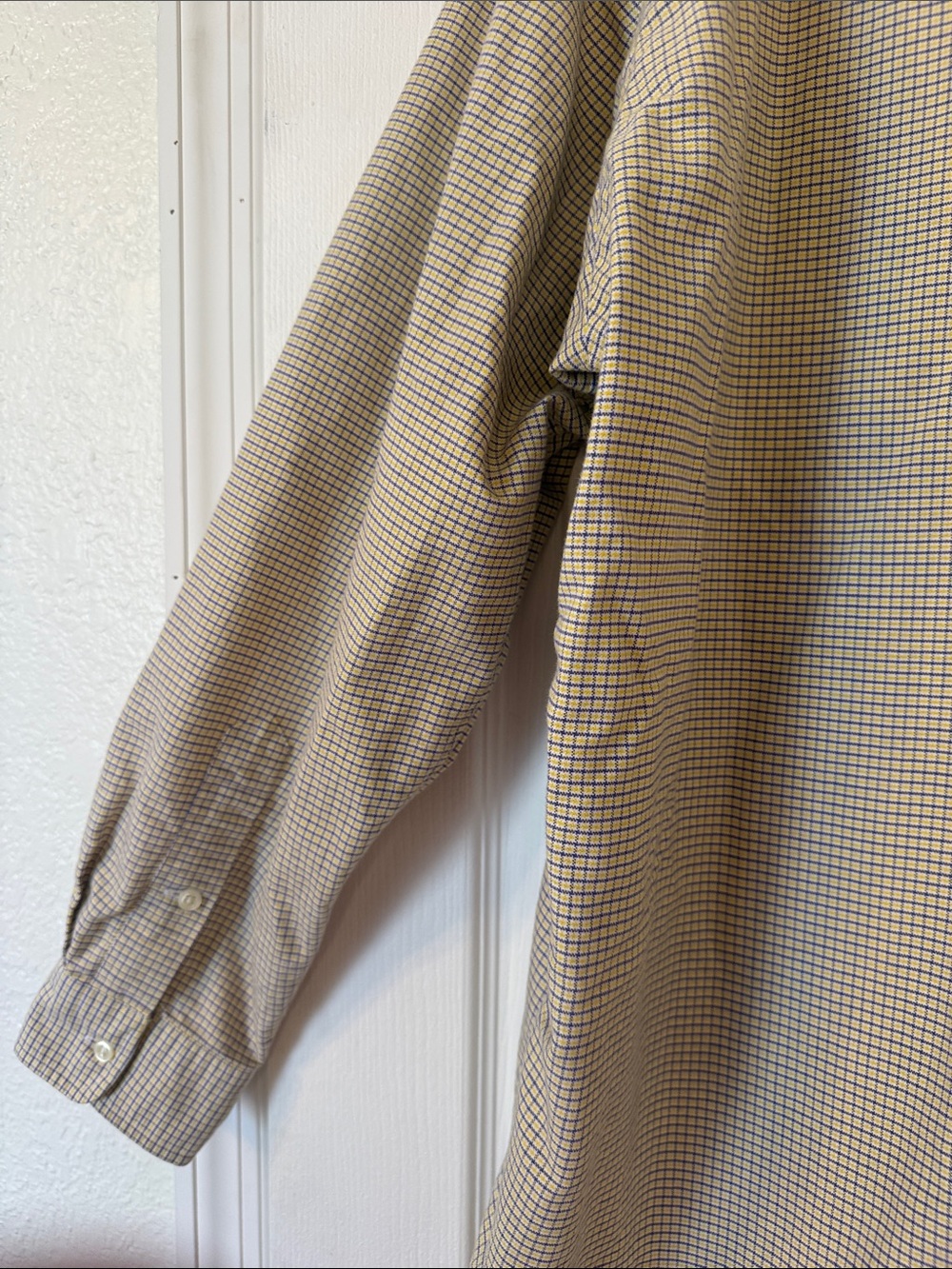 Ralph Lauren Blake XL 100% Oxford Cotton Button Down Shirt Yellow Blue Check - Picture 10 of 10